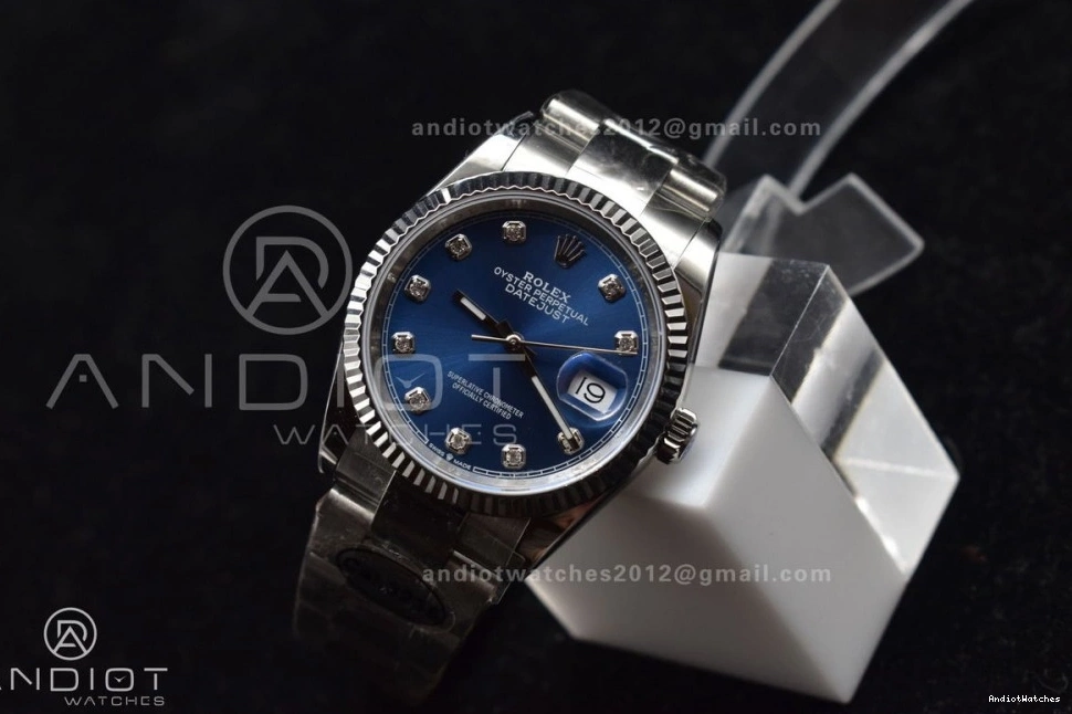 Steel DateJust DIWF 904L MultiPurpose Best SA Blue 1:1 Oyster Edition Diamonds Bracelet 403 on 36 Dial 1006
